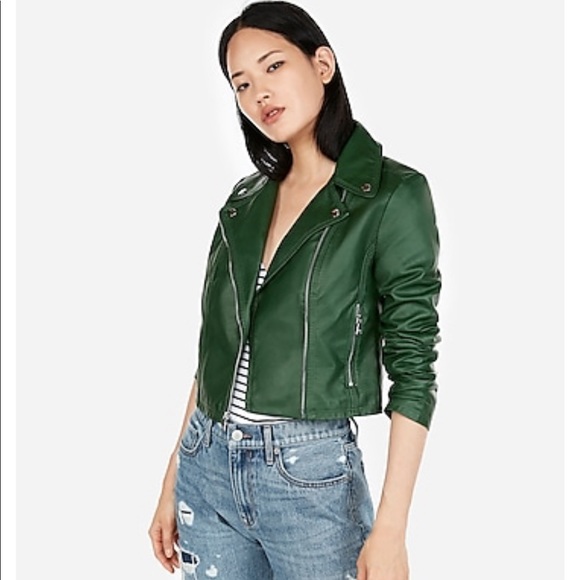 Express Jackets & Blazers - Express Green Moto Jacket XSmall